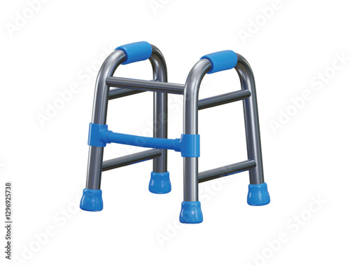 Walker frame icon 3d render concept of medical supplies, Equipment for elderly 3d Walking frame vector illustration