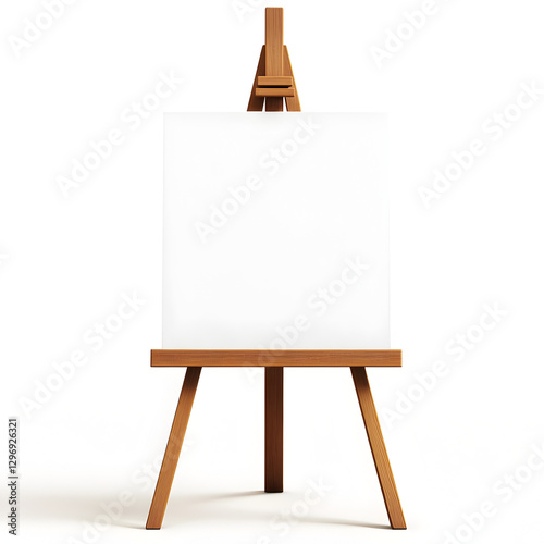 Classic Wooden Artist Easel with Blank Canvas for Painting and Creative Artwork Display