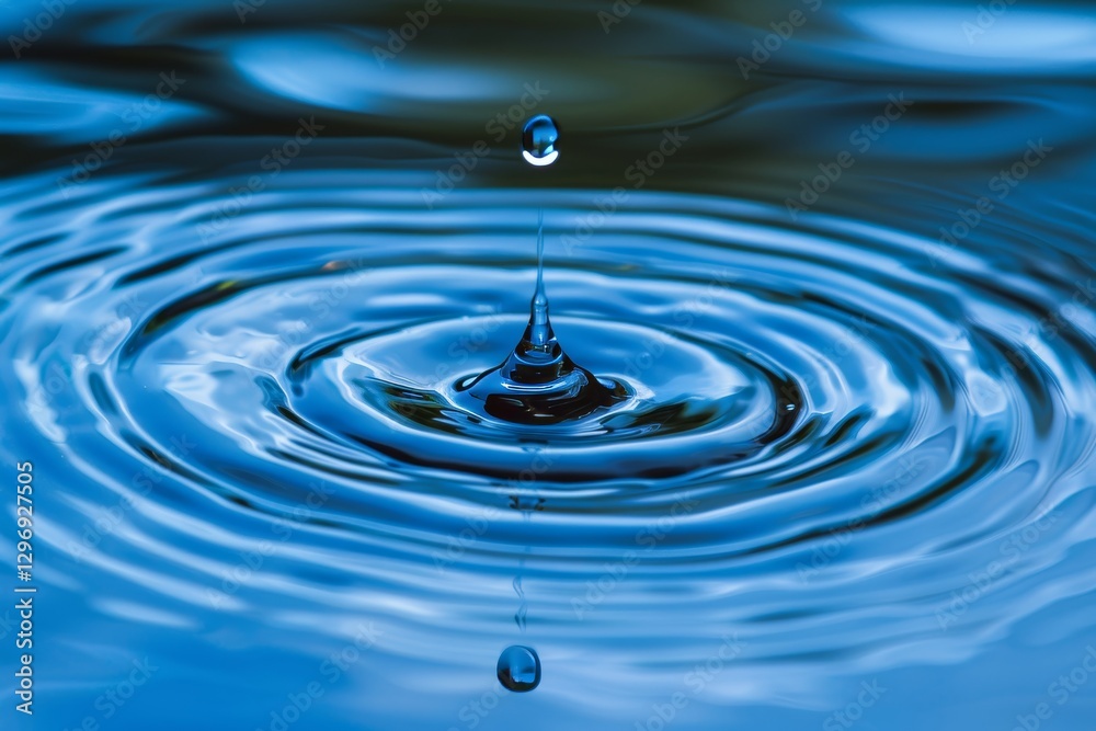 Abstract water shadow surface with natural ripple texture against a calm blue backdrop Abstract water shadow surface with natural ripple texture against a calm blue backdrop