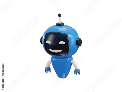 3d Robotic chatbot icon concept of artificial intelligence automate robot icon, Technology and engineering Robot Waving Hand