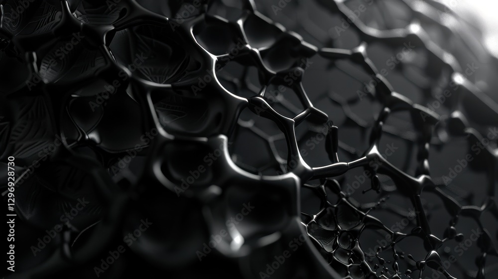 Fototapeta premium Low Key Photo of Blob Voronoi Patterns in a Dark Room