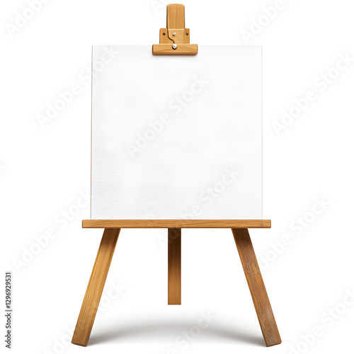 Classic Wooden Artist Easel with Blank Canvas for Painting and Creative Artwork Display