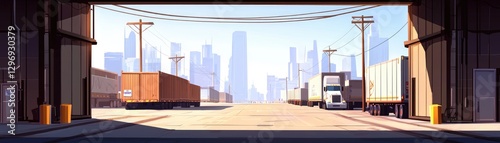 Urban Freight Yard Loading Background