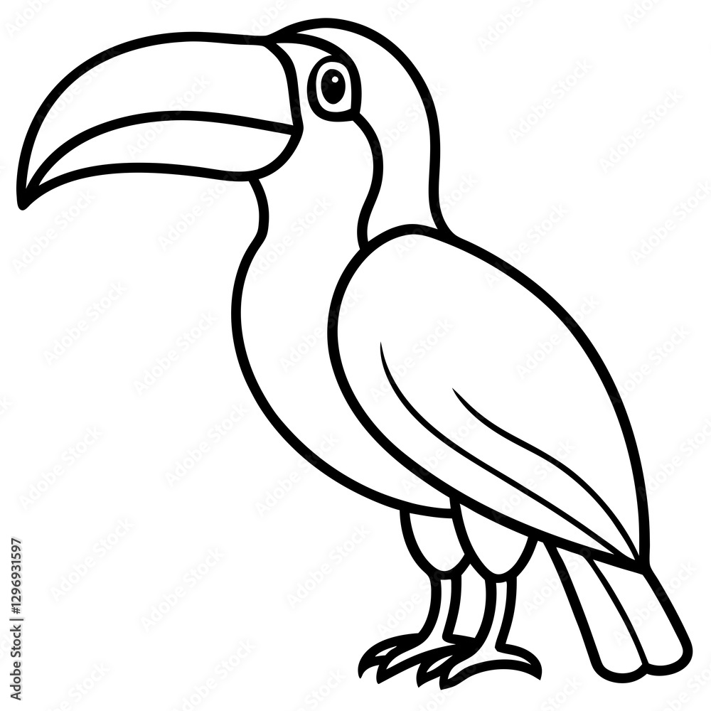 Obraz premium Elegant One-Line Toucan Vector Illustration