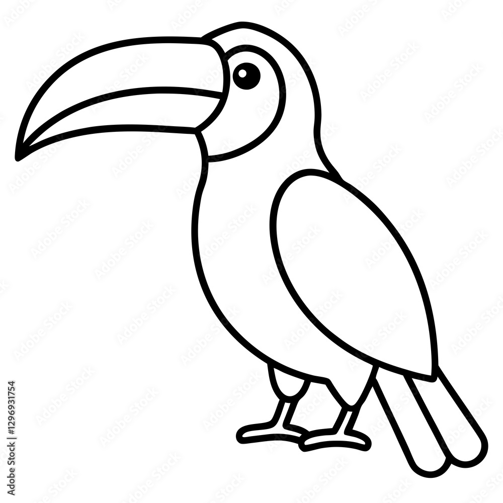 Fototapeta premium Elegant One-Line Toucan Vector Illustration