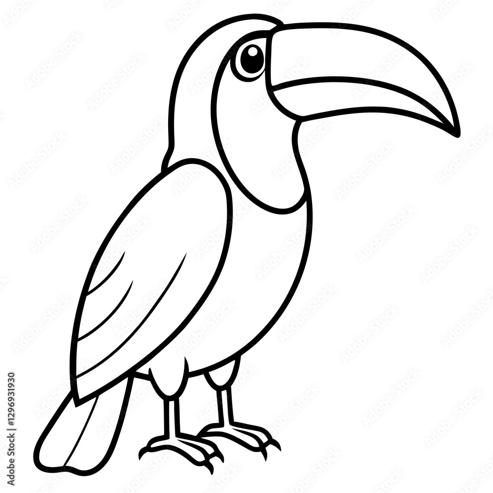 Obraz premium Elegant One-Line Toucan Vector Illustration