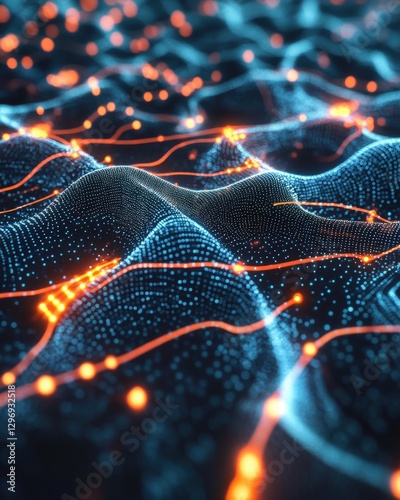 Conceptual glowing neural networks powering advanced AI systems