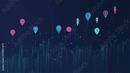 Visualizing Financial Growth and Profitability in the Corporate Landscape and Chart graph investment finance business currency datum economy stock growth diagram market Art & Illustration
