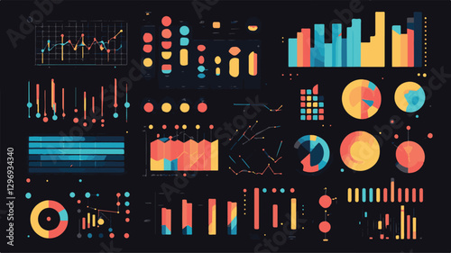 Visualizing Financial Growth and Profitability in the Corporate Landscape and Chart graph investment finance business currency datum economy stock growth diagram market Art & Illustration