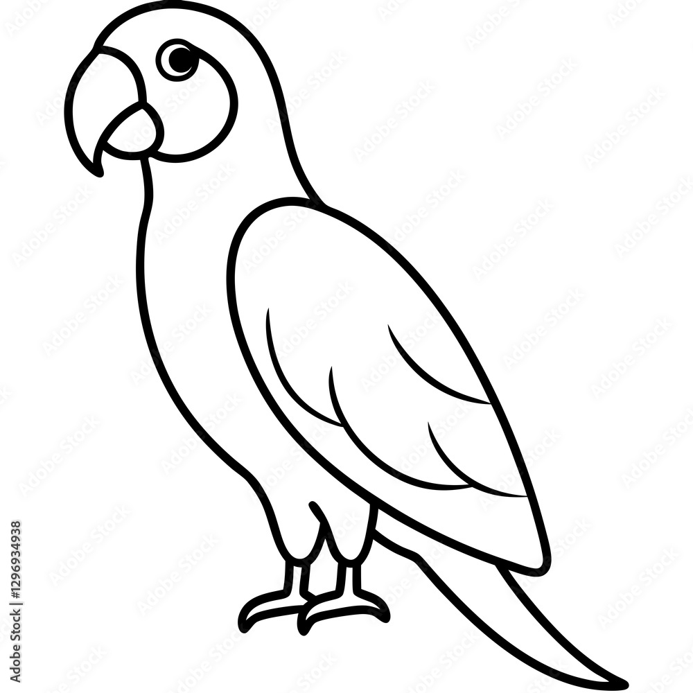 Elegant Parrot One-Line Illustration Elegant Parrot One-Line Illustration