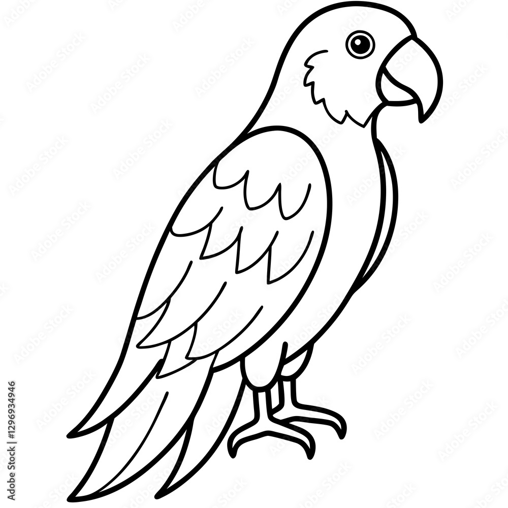 Fototapeta premium Elegant Parrot One-Line Illustration
