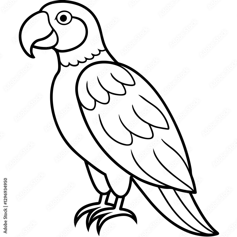 Elegant Parrot One-Line Illustration Elegant Parrot One-Line Illustration