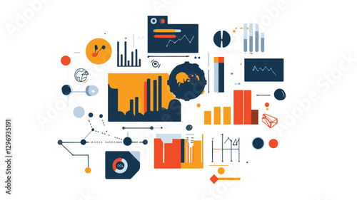 Visualizing Financial Growth and Profitability in the Corporate Landscape and Chart graph investment finance business currency datum economy stock growth diagram market Art & Illustration