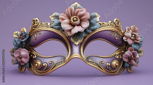 Ornate Floral Venetian Mask