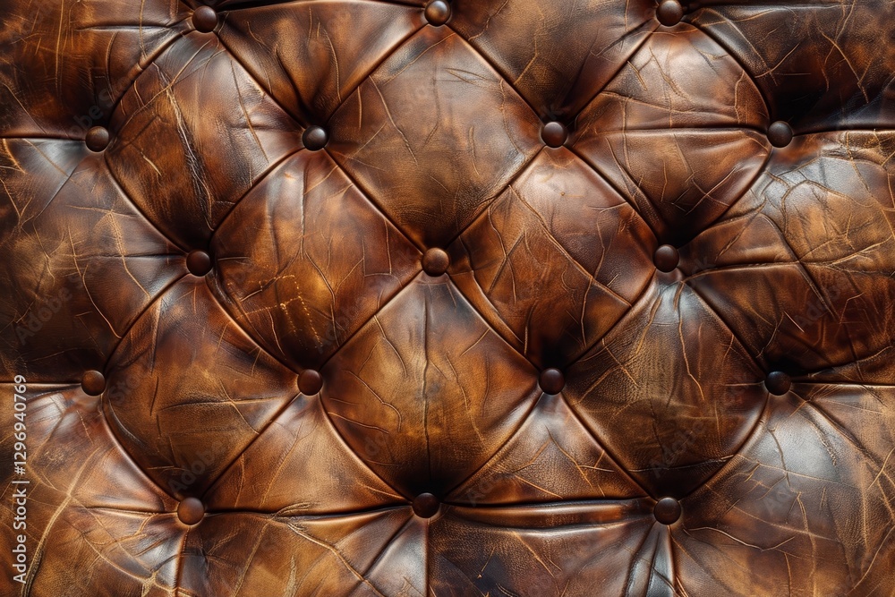 Fototapeta premium Elegant brown leather texture pattern for luxurious design backgrounds and visuals