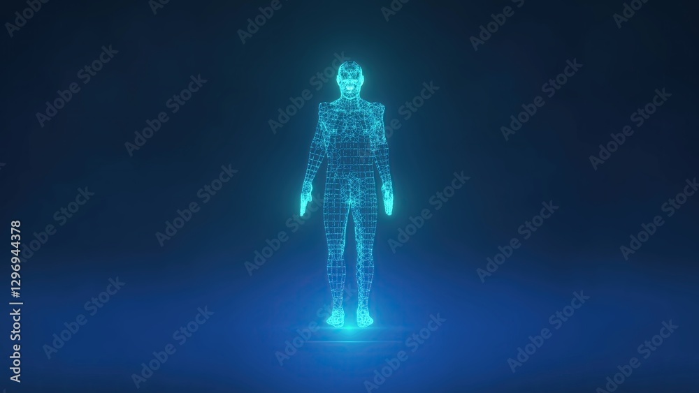 Digital human figure. Computer generated Digital human figure. Computer generated