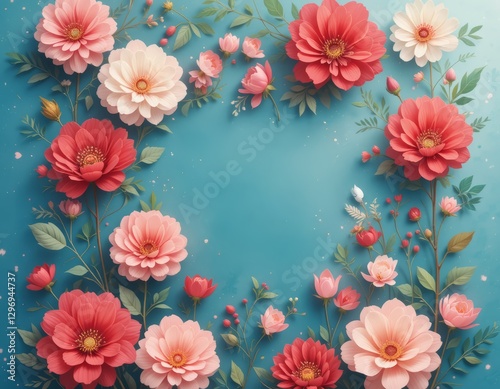 Floral background greeting card, holiday, mother's day, 8 march, love