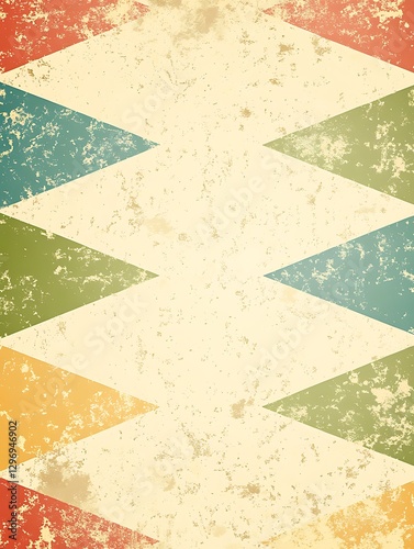 Distressed Chevron Pattern with Muted Tones for Retro Design Project