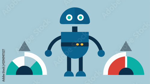 Risk Assessment Tool A visual representation of a risk meter being used by a robot to assess a users risk level with indicators moving from conservative to aggressive investments.