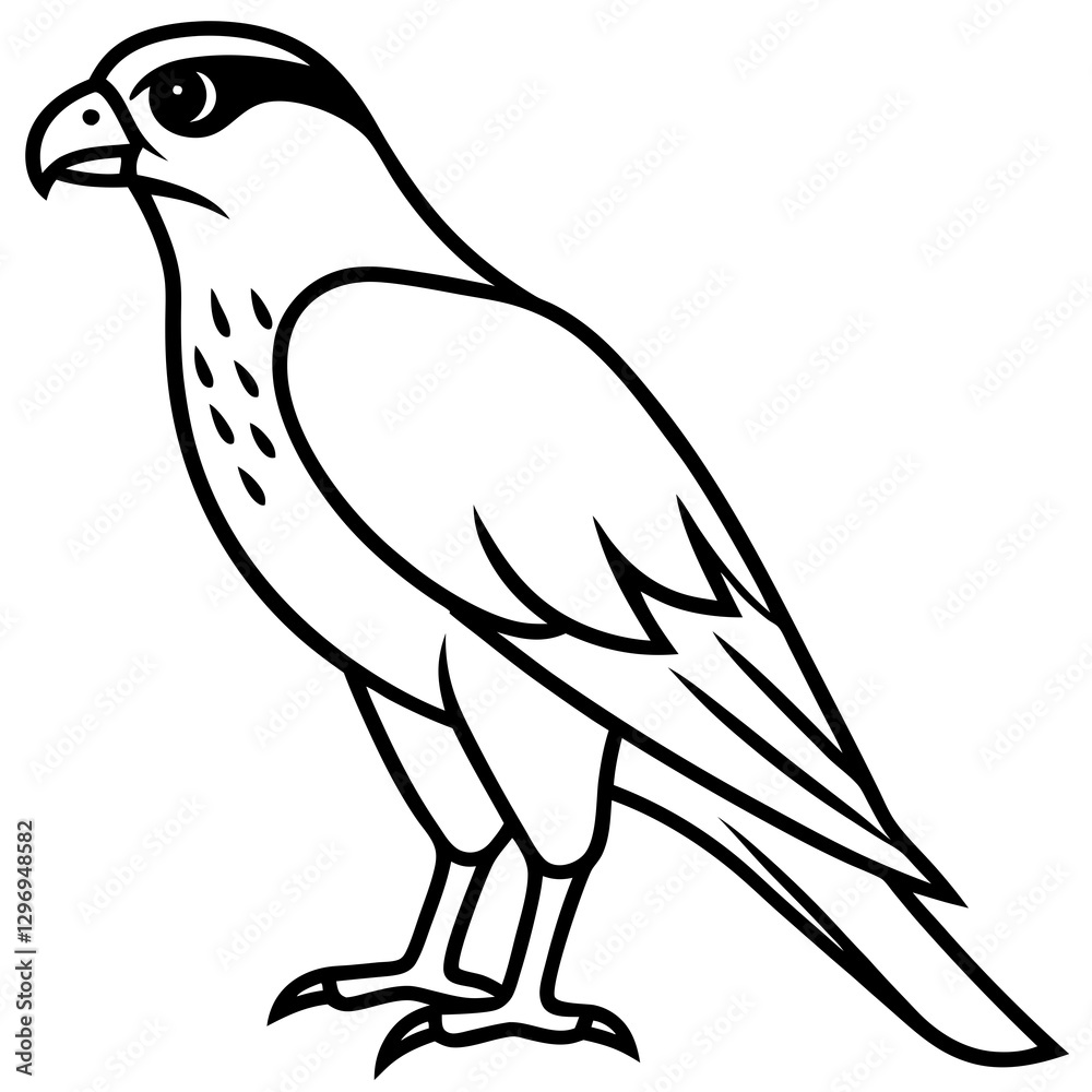 Obraz premium Falcon in a Single Line
