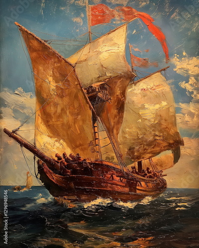A 16th-century Spanish galley equipped with cannon_011
