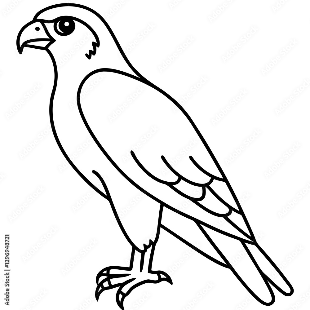 Fototapeta premium Falcon in a Single Line