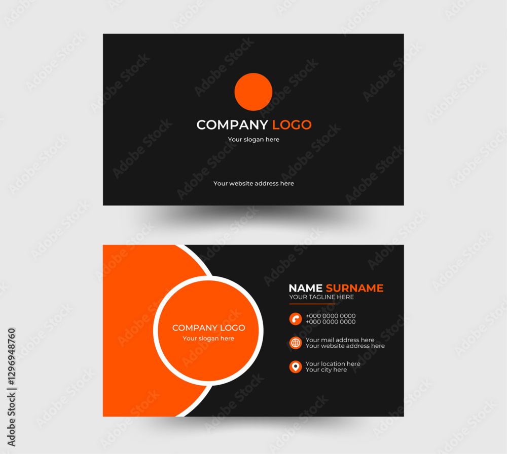 Double-sided creative business card design template.White Minimal Business Card Mockup.
Clean professional business card template. Simple business card layout horizontal and vertical . Vector file