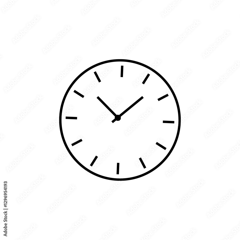 Black clock icon on white background.ai Black clock icon on white background.ai