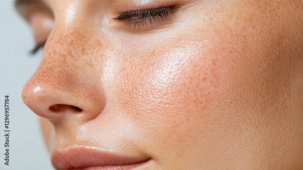 A close-up portrait of a smiling woman highlights her freckles and flawless skin, presenting a natural beauty that showcases authenticity and confidence. A close-up portrait of a smiling woman highlights her freckles and flawless skin, presenting a natural beauty that showcases authenticity and confidence.