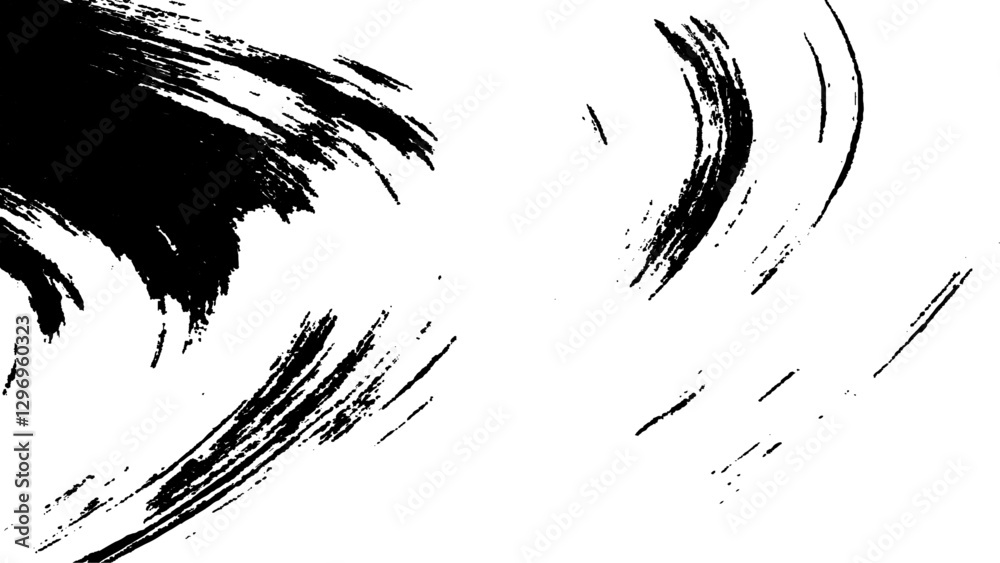 Naklejka premium Grunge black and white urban vector texture. design brush strokes. Overlay texture. Faded black-white dyed paper texture. Sketch grunge design. Use for poster, cover, banner, mock-up, stickers layout.