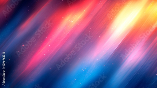 An abstract blue holographic background featuring diagonal stripes with a prism crystal light refraction effect  symbolizing the dispersion of light and the beauty of color in a modern  cool aesthetic