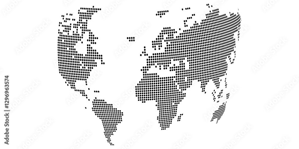 Fototapeta premium Monochrome dotted world map with a sleek modern style ideal for infographics and presentations