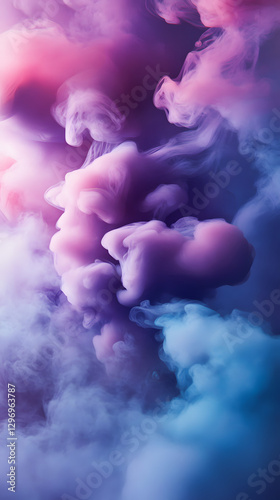 A background of purple and pink clouds with an explosion effect
