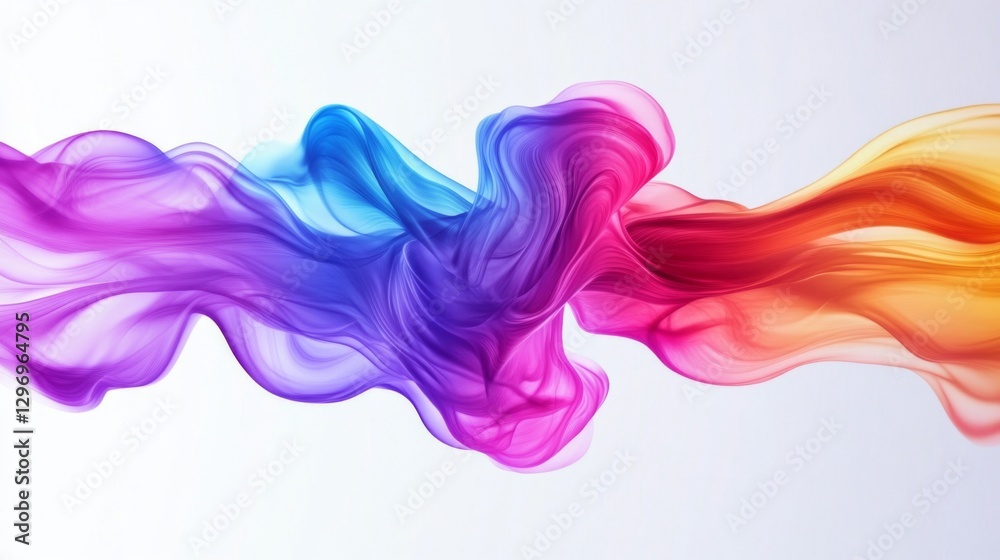 Colorful abstract flowing waves of vibrant purple, red, and orange