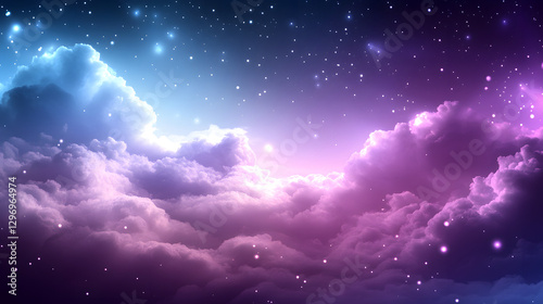 A background of purple and pink clouds with an explosion effect
