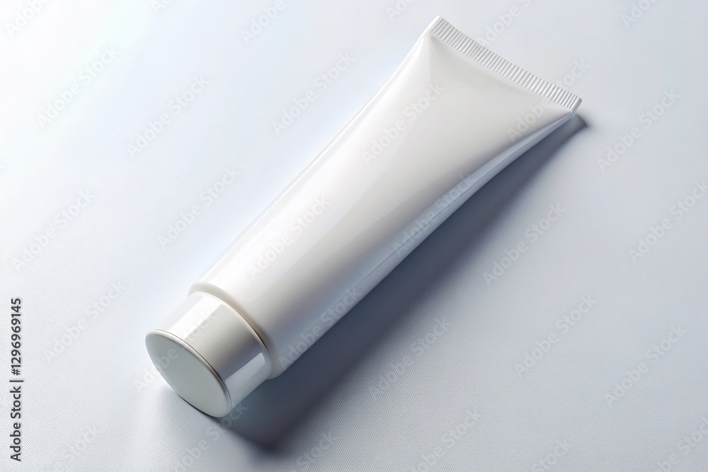 White Plastic Cosmetic Tube Packaging Mockup - Macro Detail Shot White Plastic Cosmetic Tube Packaging Mockup - Macro Detail Shot