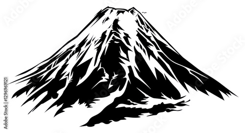 PNG Cute mountain fuji outdoors stencil nature.