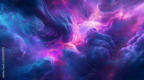 A background of purple and pink clouds with an explosion effect

