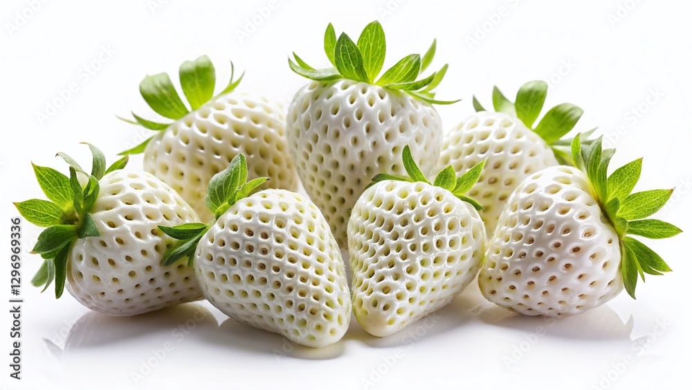 White Strawberries Isolated on Pure White Background - High-Resolution Stock Photo White Strawberries Isolated on Pure White Background - High-Resolution Stock Photo