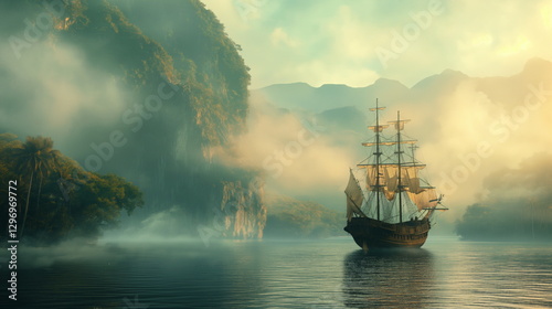 Wallpaper Mural An ancient sloop made in the classic style of the _010 Torontodigital.ca