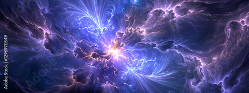 A background of purple and pink clouds with an explosion effect
