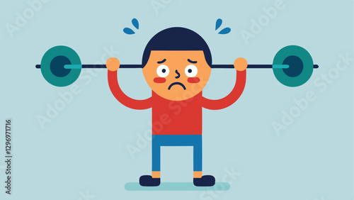 Weights Lifting A character lifting weights labeled Pressure to Succeed and Fear of Failure showing the mental struggle and balance between striving for achievements and managing