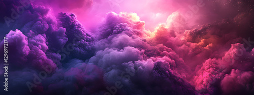 A background of purple and pink clouds with an explosion effect
