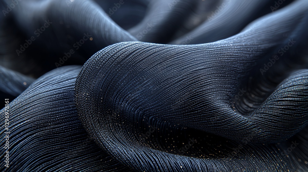 Close-up of flowing black texture creating an abstract visual experience. Close-up of flowing black texture creating an abstract visual experience.