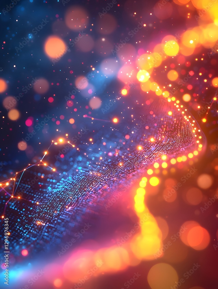 Fototapeta premium Colorful rising data points on a light blue background