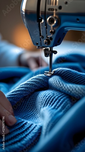Sewing machine and Clothing Fabric Production Tool Process Dressmaker Work Knitted Craft Garment