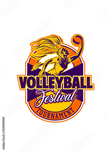 volleyball logo vector women sport