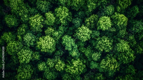 Lush green forest canopy creating stunning natural pattern from above