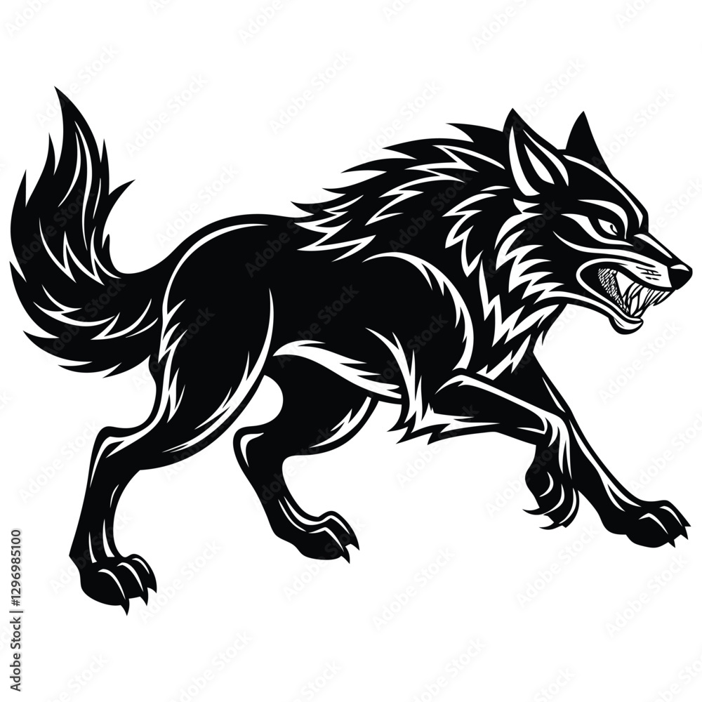 sports running wolf with extreme power vector art sports running wolf with extreme power vector art
