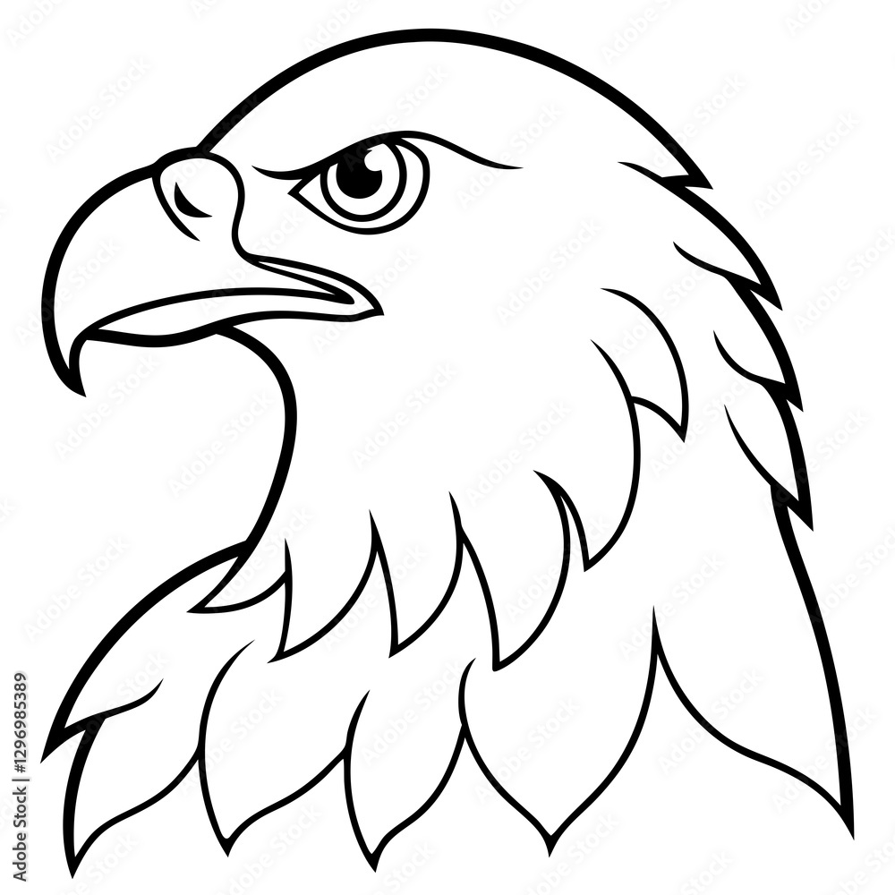 Obraz premium Sleek Eagle Outline in Vector Format